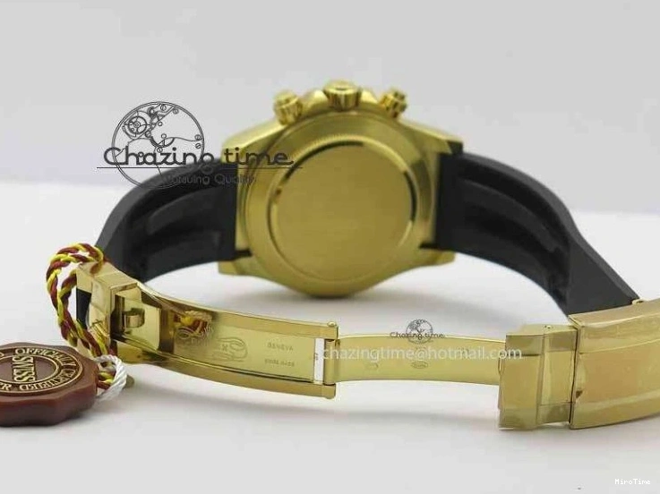 MiroTime 0417 Timeless Daytona YG 116518LN JH Best Edition White Dial On Rubber Strap A4130 (Free XS rubber strap) 3643